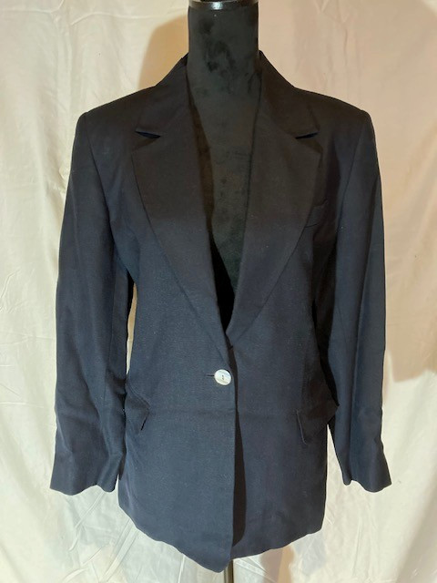 TALBOTS PETITES NAVY SINGLE BUTTON LINED SUIT SEP… - image 1
