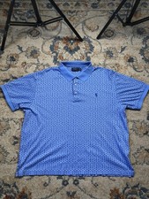 Polo Ralph Lauren Polo Shirt Mens 2XB Blue Micro Floral Print Short Sleeve Golf