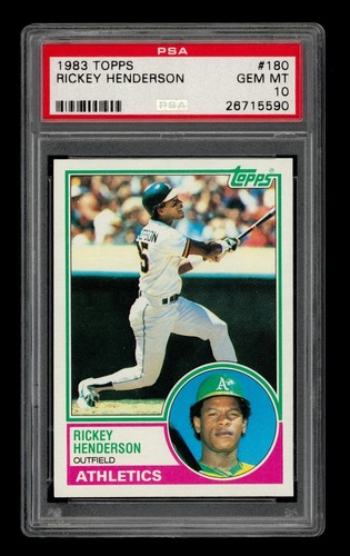 1983 Topps Set-Break #180 Rickey Henderson PSA 10 GEM MINT