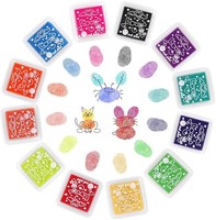 Stempelkissen Set, 12 Farben Stempelkissen FingerabdrüCke Set, Ungiftig Abwas...