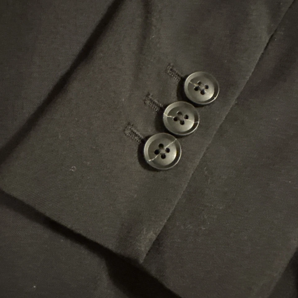 Blazer Banana Republic Mujer Largo y Delgado Negro Lana Italiana Lavable Talla 6 Nuevo con Etiquetas Foto 3 de 4