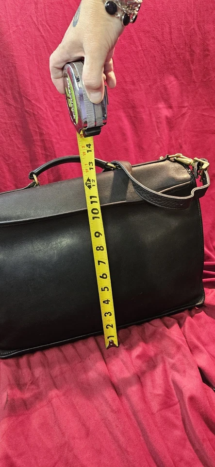 Jack Georges Maletín de Cuero Laptop Tableta Bolso de Hombro Adjunto Negro Foto 4 de 4