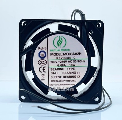 MUTUAL MOTOR M088AA2H 8025 AC200V-240V 0.08A 18W 8CM Metal Cooling Fan