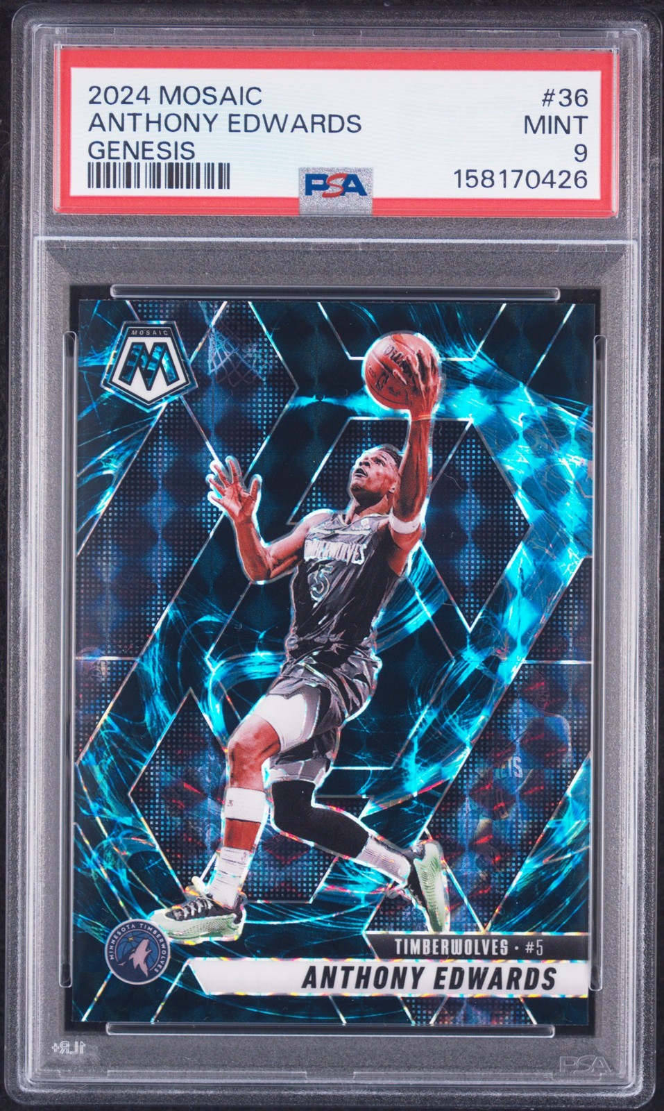 2024 PANINI MOSAIC GENESIS #36 ANTHONY EDWARDS PSA 9