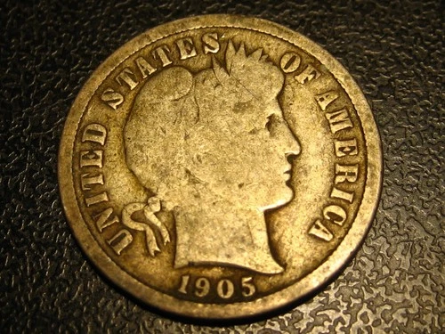 1905-S 90% Silver Barber Dime Good