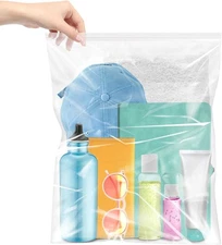Large 3.5 Gallon Plastic Zipper Storage Bags, Large, 16x19 Inch (Pack of 10) 