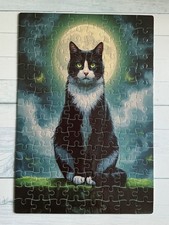 Moonlit Whiskers Halloween Cat Puzzle 120 pieces 7.8" x 11.3" 