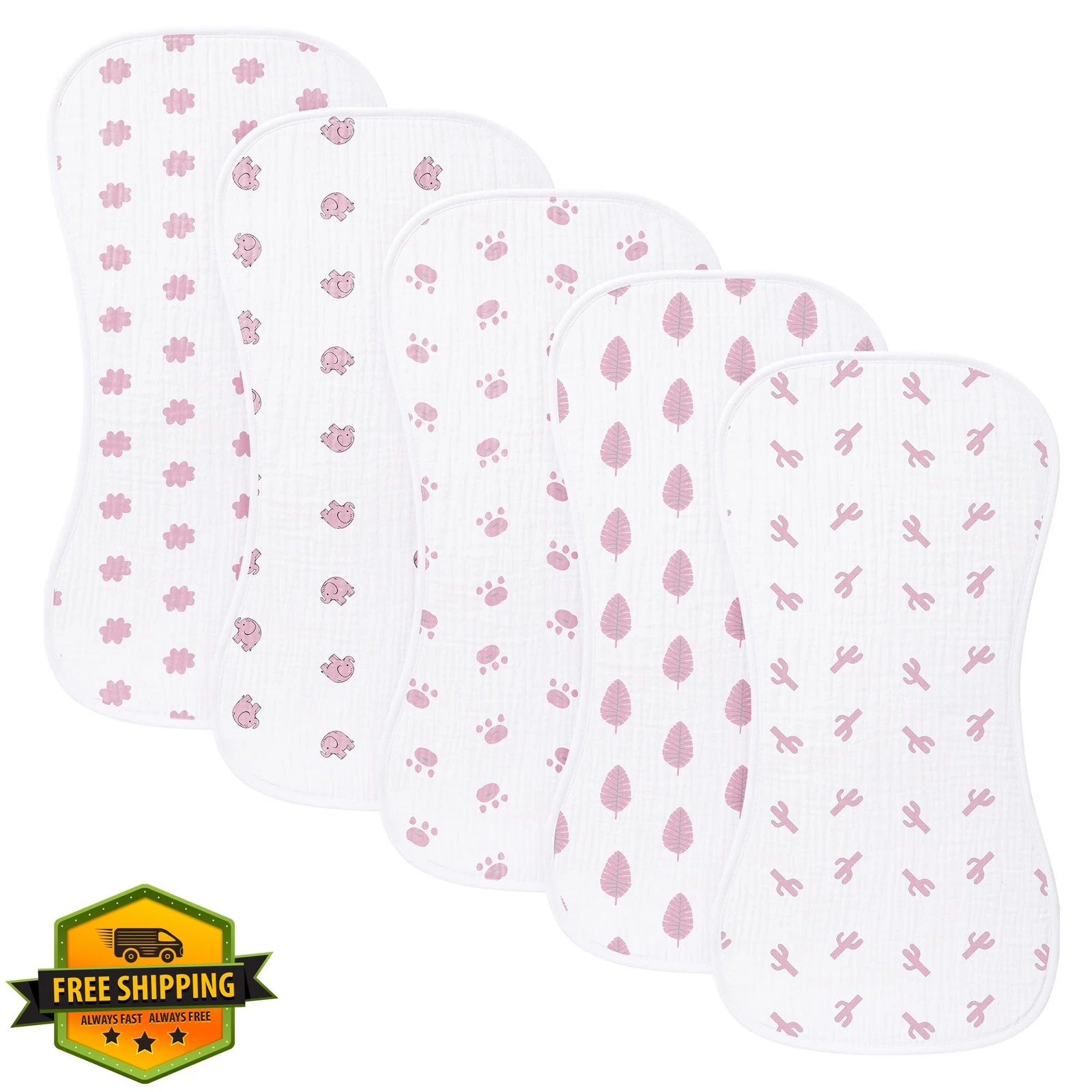 sleepyturtle Burp Cloths Pink-dx