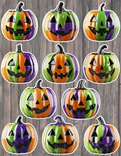 Glossy Halloween Pumpkin Die Cut Stickers Set Scrapbooking Laptop Waterbottle