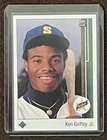 1989 Upper Deck - Rookie Ken Griffey Jr #1 (RC). AI graded as PSA 8.0 Equivalent