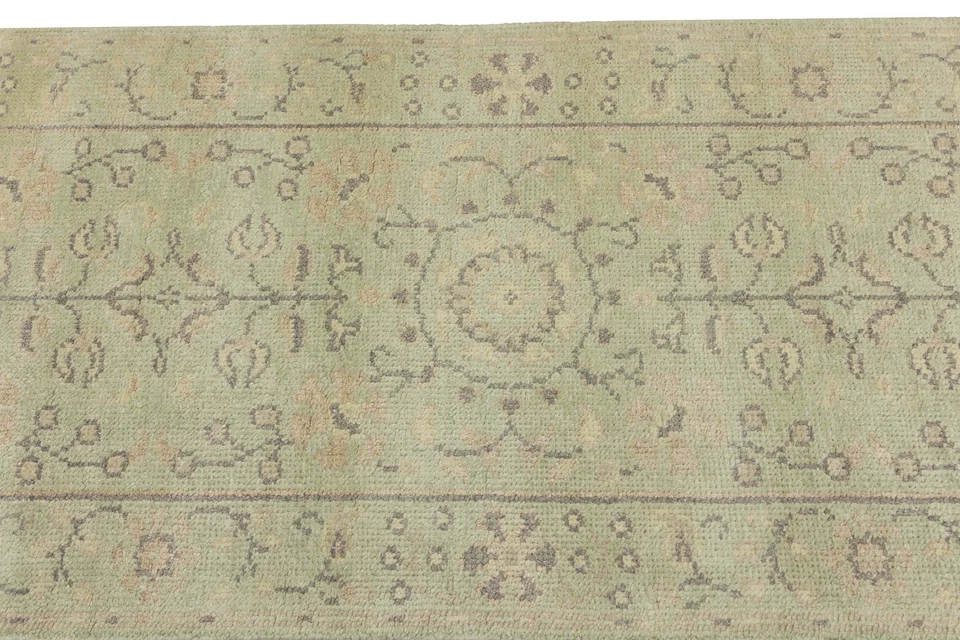 Handmade Muted Floral Oriental Palace Runner Rug Hallway Decor Carpet 3X14 ft - Image 3 of 4