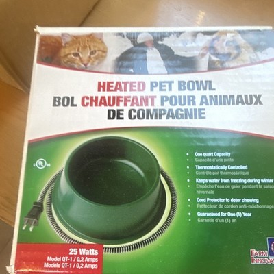 Farm Innovators QT-1 Heated Pet Bowl Thermostatically Controlled Green