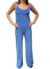 Suzie Kondi Elma Tank Jumpsuit Flare Leg Blue Terry Cloth Size XS New With Tags