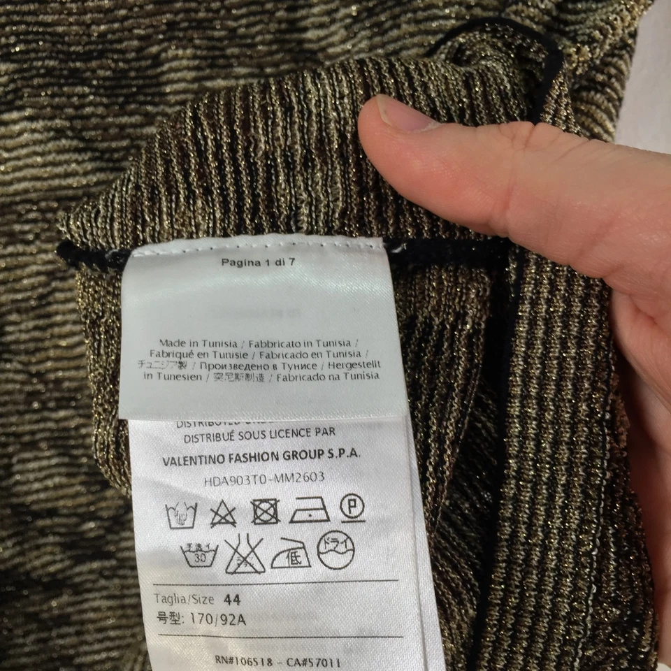 Missoni womens knit top size 44 aus 12 gold black metallic long sleeve 115137 — 第 4/4 张图片