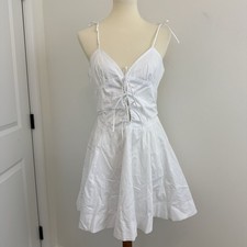 NWT Zara Bow Trim Gabardine Mini Dress Size Large Bridal Bachelorette