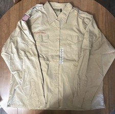 Boy Scouts Of America Tan Ladies 2X Uniform Shirt Long Sleeve Pocket BSA NWT