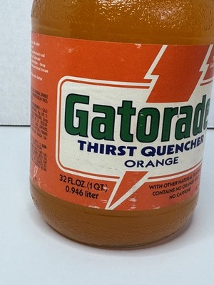 Vintage Gatorade Glass Bottle Thirst Quencher Orange 1989 32oz