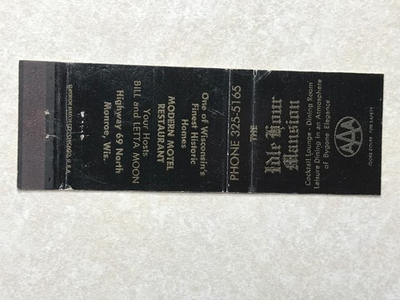 #ad AV112 Matchbook Cover Idle Hour Mansion Restaurant Monroe Wisconsin WI $4.99