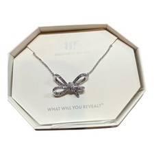 Bomb Party OG Bow Necklace ?Loops Between Wishes? NK90444 Rhodium Amethyst