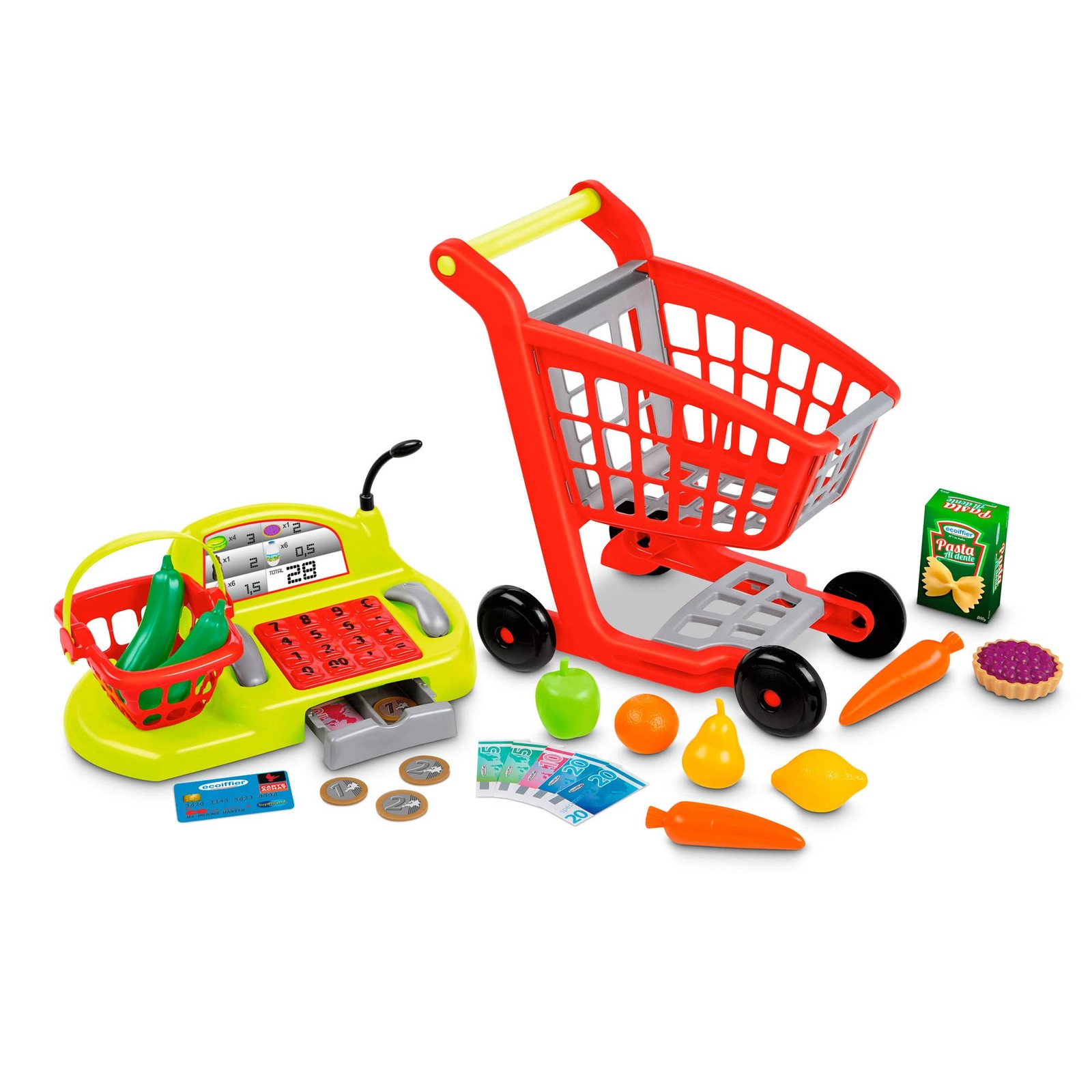 Ecoiffier - Speelgoedkist 100 baas met winkelwagen en accessoires 760001238 10890₽