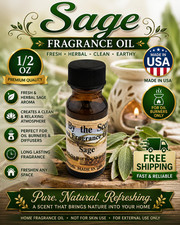 Sage Fragrance Oil 1/2 Oz Oil Burner Diffuser Fresh Herbal Made in USA