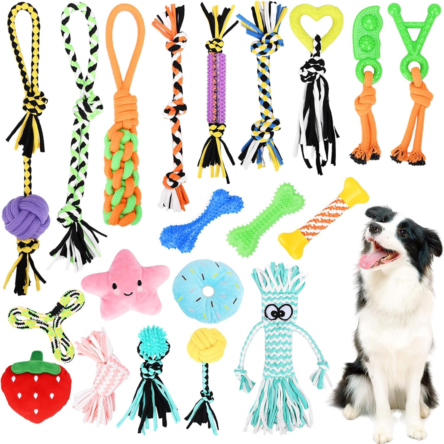 20 Giocattoli Cani Design Naturale - Corda Masticabile e Set Regalo