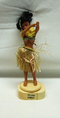 Vintage Hawaiian Hula Dancer Doll Music Box Rotating