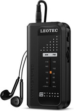Portable Radio AM Fm,Small Pocket Radios,Stereo Sound with Earphones,2 AAA Batte