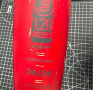 34/24 Easton ghost Inferno Red Drop -10 Used Rare Limited Edition Softball Bat