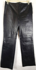 Vintage Clio Black Leather Pants Biker Moto Gothic Cosplay Lined Womens Size 10