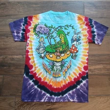 Liquid Blue Shirt Mens Medium Tie Dye Alice In Wonderland 2014 Crewneck