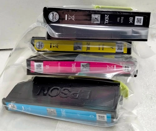 Epson 26XL, Multi Pack, Original Cyan, Magenta, Yellow, Black 26 XL, Genuine