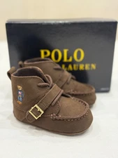 [NEW with DEFECTS] POLO RALPH LAUREN RANGER HI TODDLER SHOES, CHOCOLATE, SIZE 3