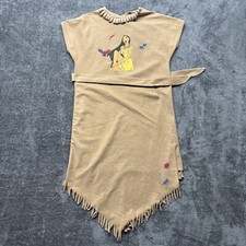 Vintage Disney Store Pocahontas Costume Girls 8/10 Brown Fringe Halloween Dress