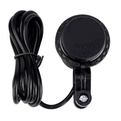 Waterproof USB 2.0 Port Motorbike Motorcycle Socket Black Power Adapter