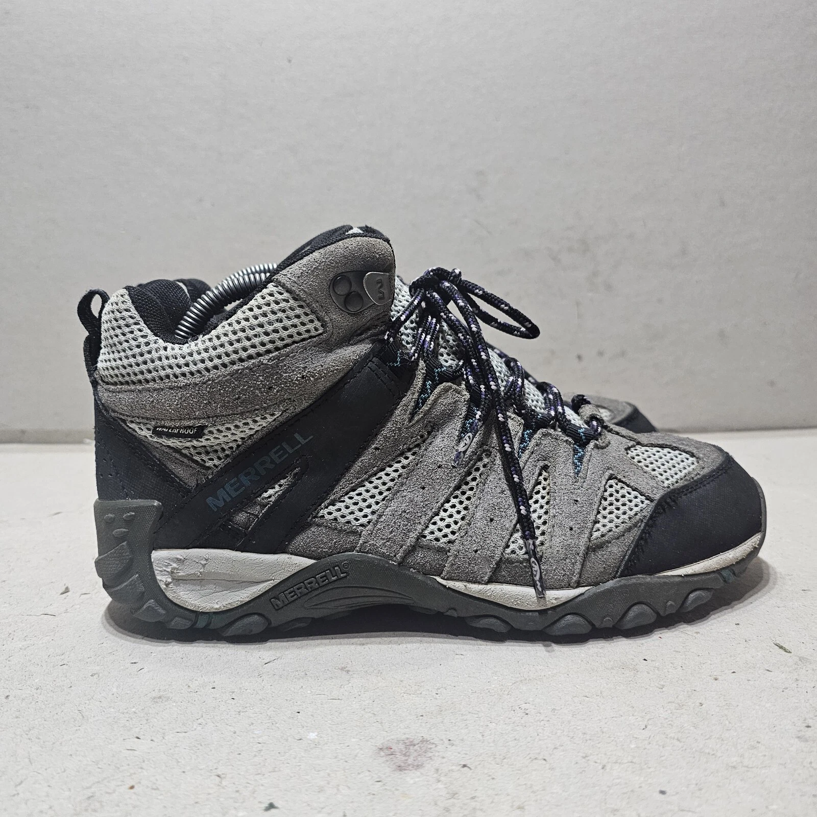 MERRELL WOMEN'S ACCENTOR HIKING CAMPING BOOT GREY/BLACK SIZE UK7 EU40.5