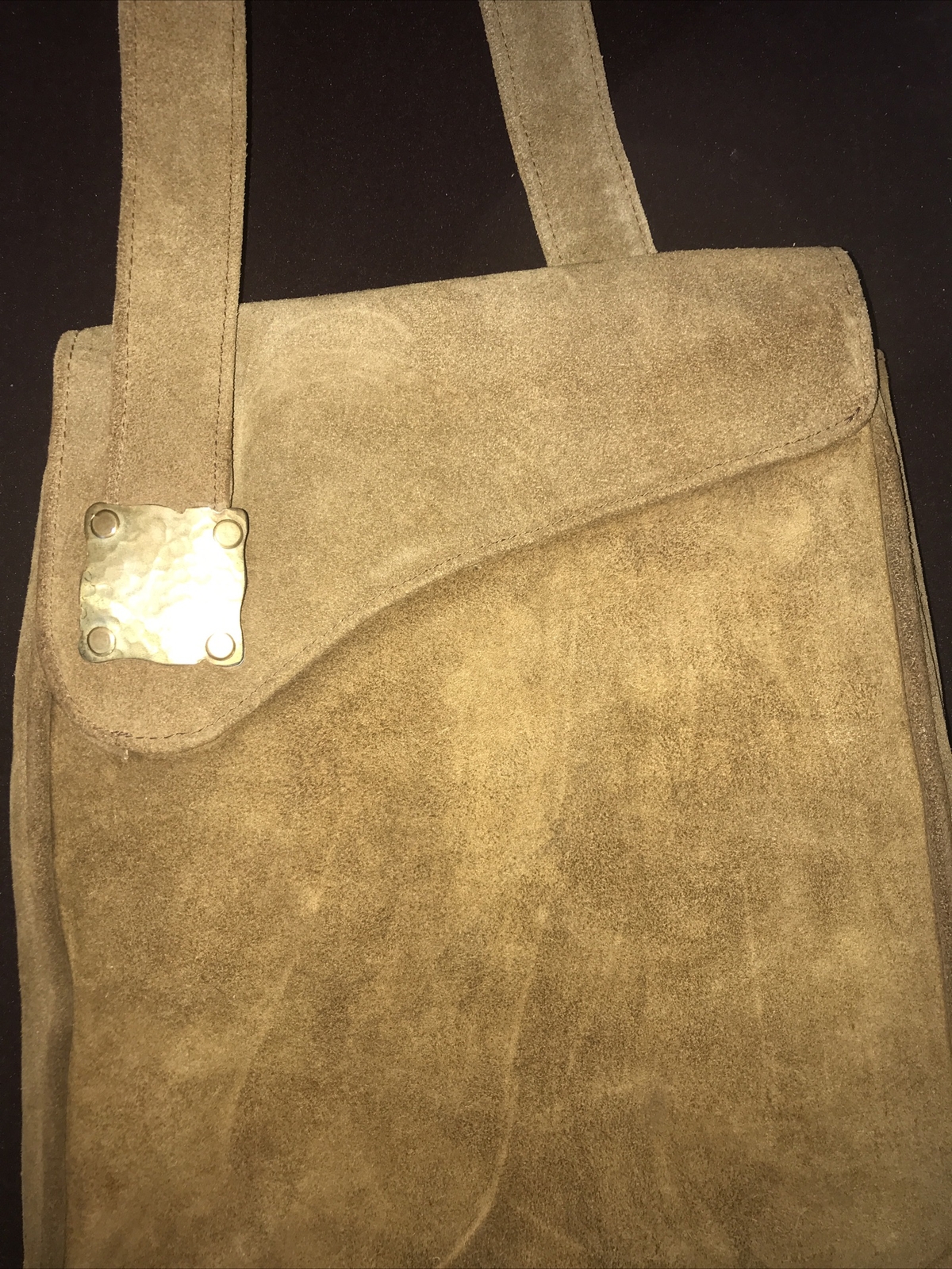 VTG Hutzlers Leather/Seude Shoulder Bag/Purse UNUSUAL  1970s Made in Spain EUC image 3