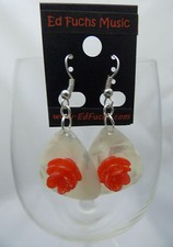 SILVER PLATED Earrings for Girls with Flower - Custom Color, Handmade