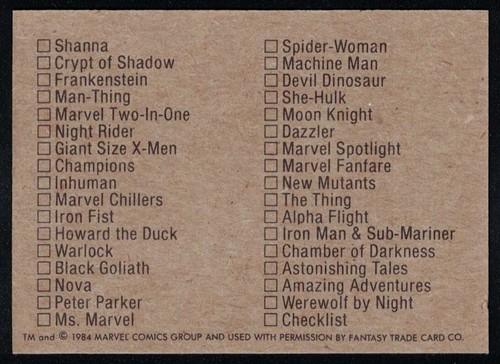 1984 Marvel Superheroes FTCC First Issue Covers -- You Pick to Complete Your Set - Picture 87 of 87