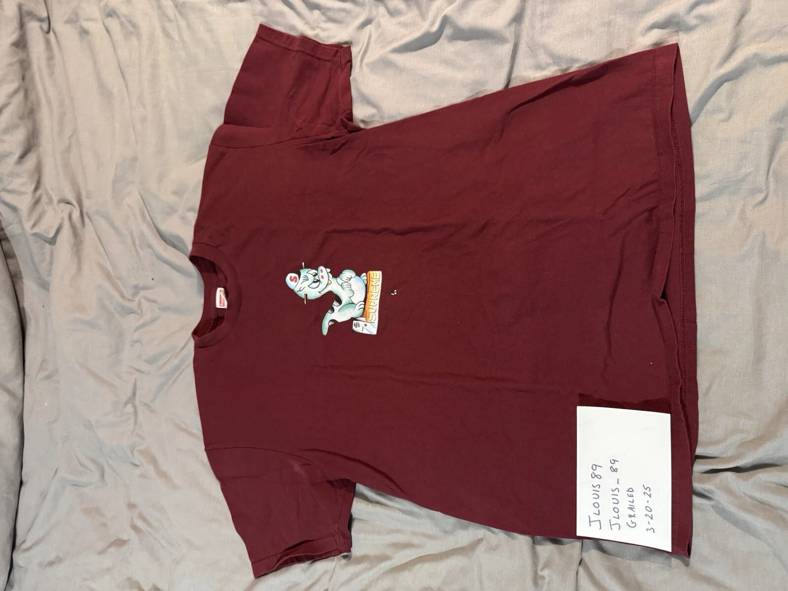 T shirt Supreme Dinosaur taille L bordeaux SS20 T shirt