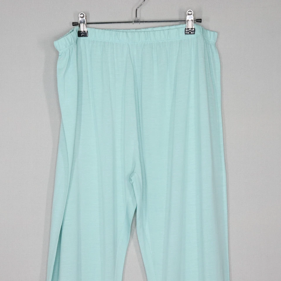 Pantalones de pijama WinterSilks para mujer talla grande verde menta salón suaves ligeros Foto 2 de 4