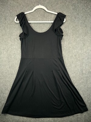 Womens Dresses Loft 6 Black A Line Ruffle Sleeveless Knee Length Dress NWT  | eBay