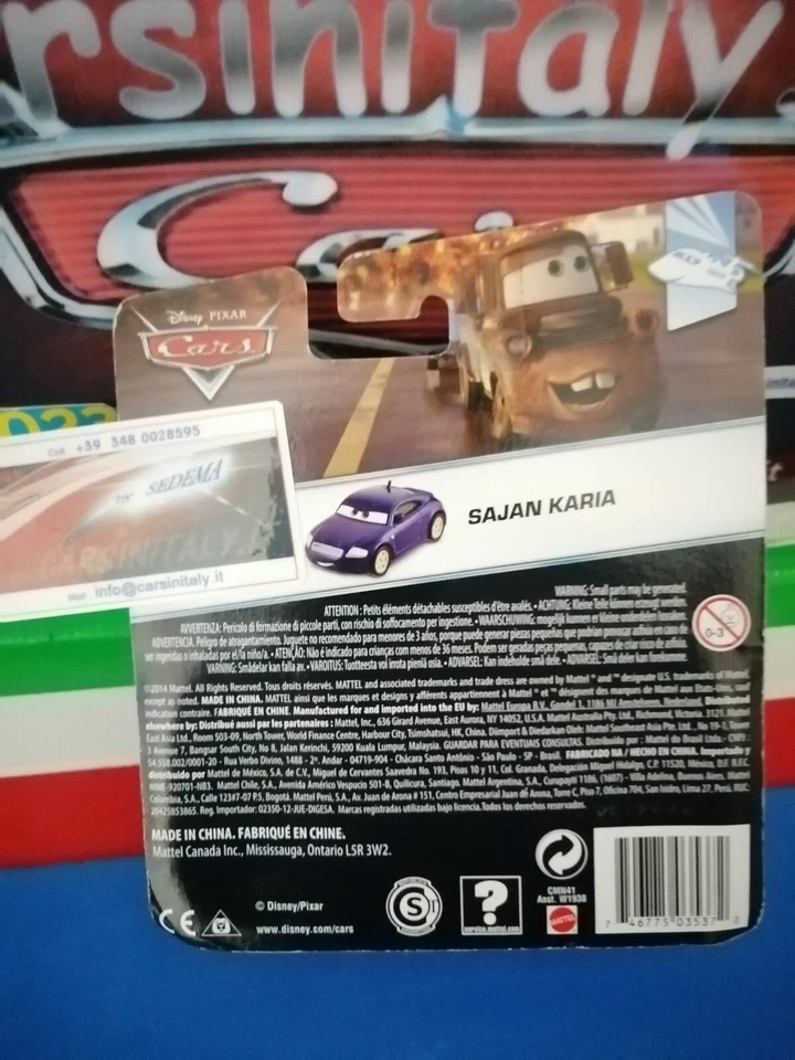 Sajan  Karia  Cars 2- Serie AIRPORT  2014 Bl. Mattel 1/55 n.1/6 metal - Immagine 2 di 2