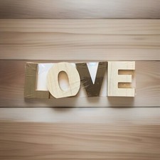 Love Wooden Letters Sign Decorative Wood Block Signs Freestanding Word Decor New
