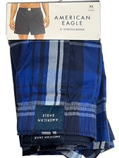 NWT AMERICAN EAGLE Stretch Boxer Sz XS-S-M-XL-XXXL Blue Plaid 18
