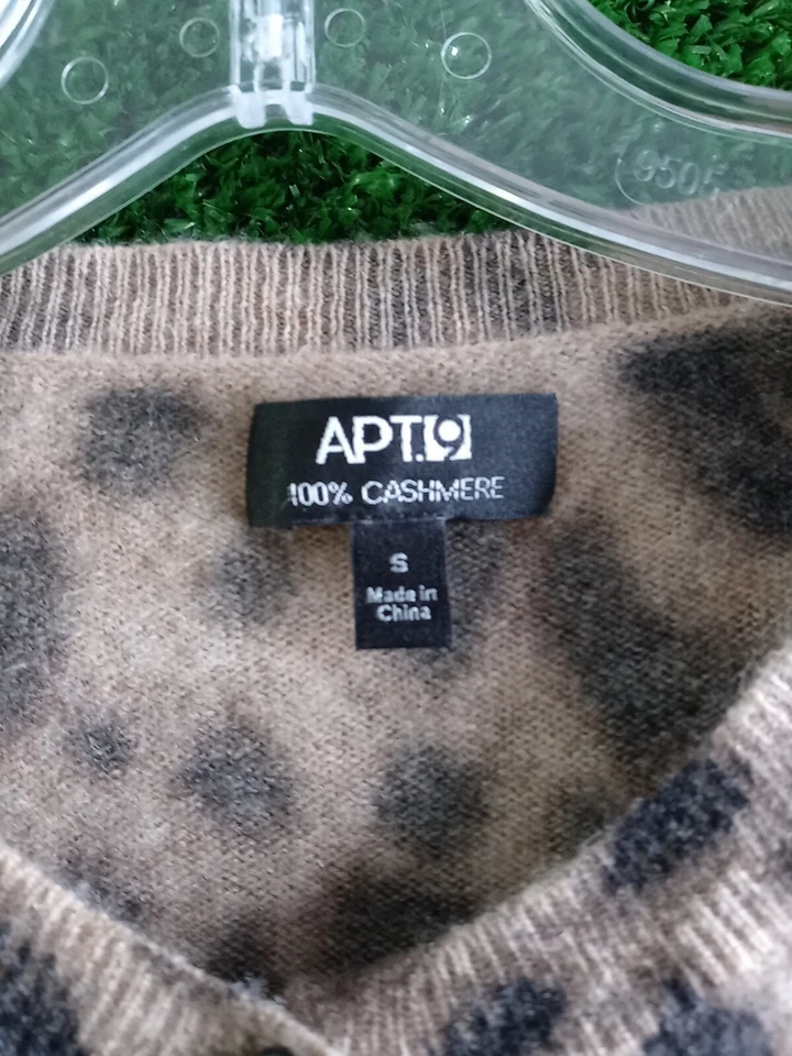 apt 9 кашемир леопард свитер размер маленький кардиган - Изображение 3 из 4