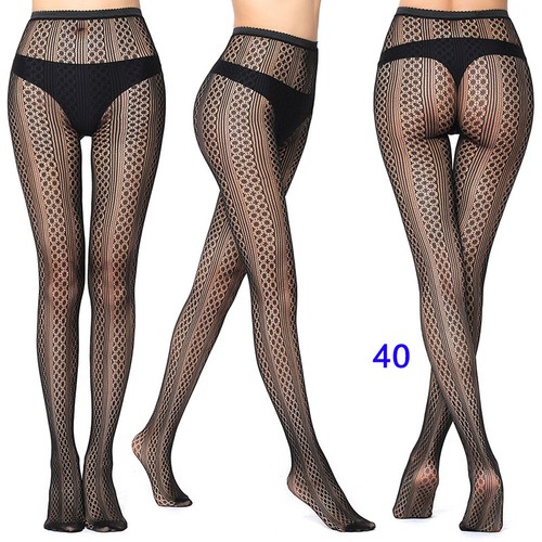 NEW Black Patterned Fishnet Tights Ladies Womens Pattern Lace Pantyhose Floral - Picture 31 of 31