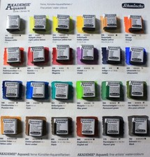 Schmincke Akademie Aquarell 1/2 Näpfe 24 verschiedene Einzelnäpfe