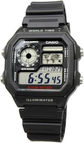 Casio AE-1200WH Serie Herren Weltzeit Quarz Digital Schwarz Klassiker aus Japan🔥 - Bild 4 von 30
