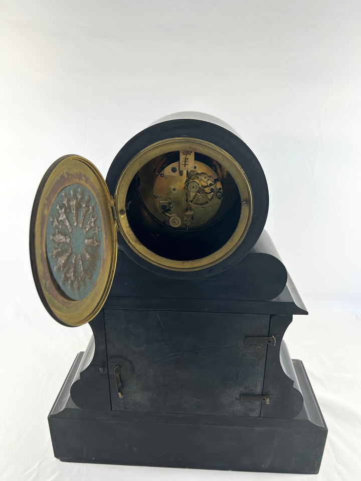 French clock in black and burgundy marble from the 19th century eBay